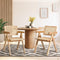 Oikiture 2x Rattan Dining Chairs Wooden Frame Natural Beige PE Woven Seat