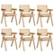 6x Wooden Dining Chairs Rattan Natural