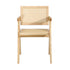 6x Wooden Dining Chairs Rattan Natural