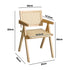 6x Wooden Dining Chairs Rattan Natural