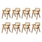 8x Dining Chairs Rattan Chair Wooden Walnut