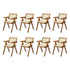 8x Dining Chairs Rattan Chair Wooden Walnut