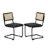 Oikiture 6x Rattan Dining Chair Cesca Replica Cantilever PU Leather
