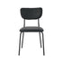 Set of 4 Dining Chairs PU Leather Padded Seat Black