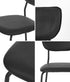 Set of 4 Dining Chairs PU Leather Padded Seat Black