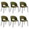 Oikiture 6x Armchair Dining Chair Sherpa Green&Black
