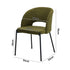 Oikiture 8x Armchair Dining Chair Sherpa Green&Black