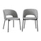 Dining Chair Set of 2 Linen Grey and Black