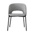 Dining Chair Set of 2 Linen Grey and Black