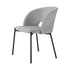 Dining Chair Set of 2 Linen Grey and Black