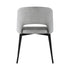 Dining Chair Set of 2 Linen Grey and Black