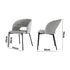 4x Armchair Dining Chair Fabric Grey&Black