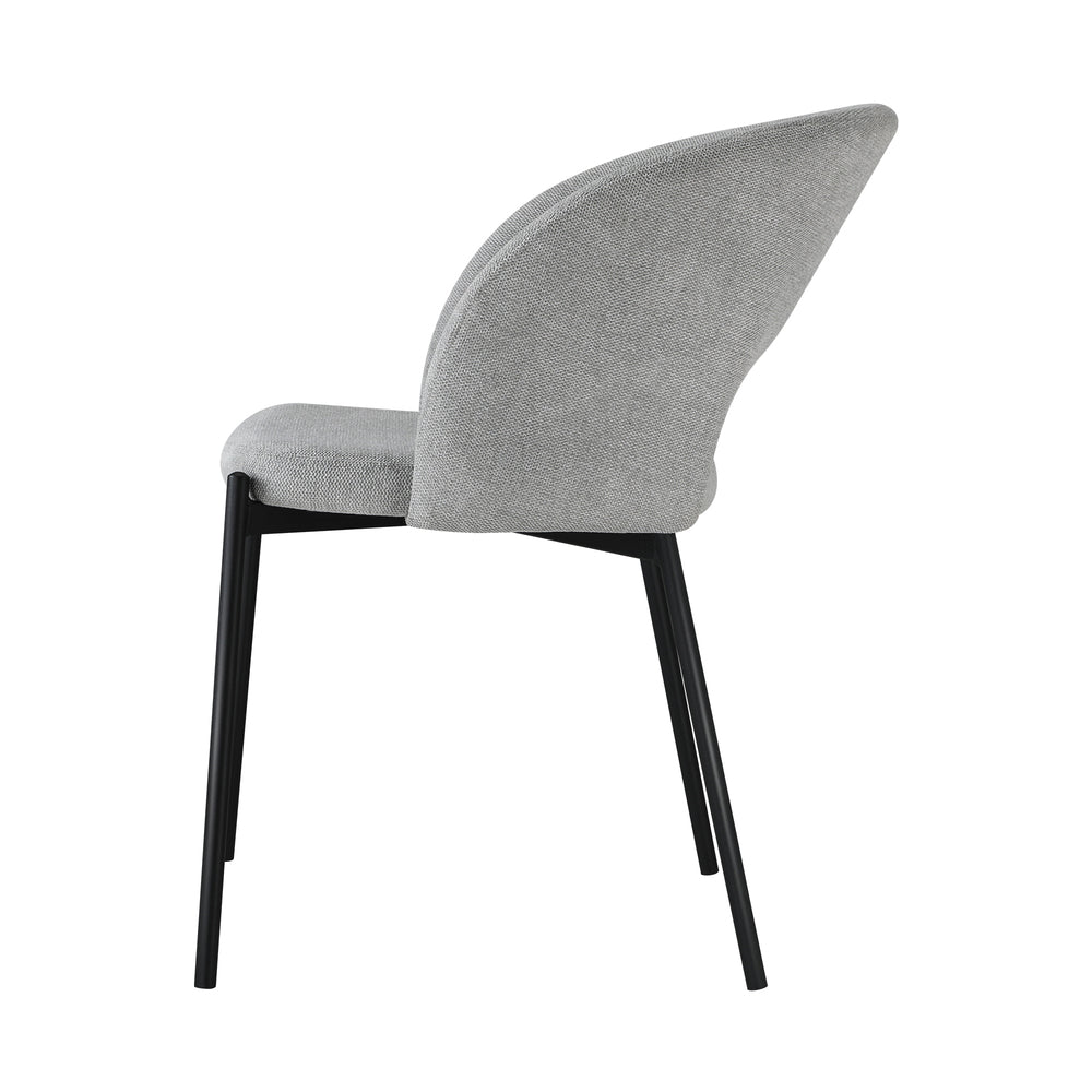 4x Armchair Dining Chair Fabric Grey&Black