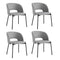 4x Armchair Dining Chair Fabric Grey&Black