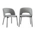 6x Armchair Dining Chair Fabric Grey&Black