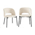 Dining Chair Set of 2 Sherpa White and Black