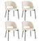 4x Armchair Dining Chair Sherpa White&Black