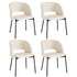 4x Armchair Dining Chair Sherpa White&Black