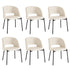 6x Armchair Dining Chair Sherpa White&Black