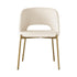 Dining Chair Set of 2 Sherpa White and Gold