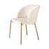 Dining Chair Set of 2 Sherpa White and Gold