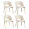 4x Armchair Dining Chair Sherpa White&Gold