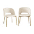 4x Armchair Dining Chair Sherpa White&Gold