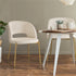 4x Armchair Dining Chair Sherpa White&Gold