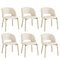 6x Armchair Dining Chair Sherpa White&Gold