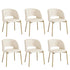 6x Armchair Dining Chair Sherpa White&Gold