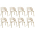 8x Dining Chair Tub Armchairs Sherpa White&Gold