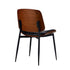 4x Dining Chairs Leather Wooden Metal Legs Black