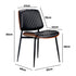 Oikiture 6x Dining Chairs Leather Wooden Metal Legs Black