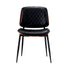 Oikiture 8x Dining Chairs Retro PU Leather Solid Wood Metal Leg Black