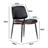 Oikiture 8x Dining Chairs Retro PU Leather Solid Wood Metal Leg Black