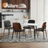 Oikiture 8x Dining Chairs Retro PU Leather Solid Wood Metal Leg Black