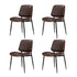 4x Dining Chairs Leather Wooden Metal Legs Walnut