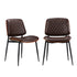 6x Dining Chairs Leather Wooden Metal Legs Walnut