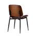 6x Dining Chairs Leather Wooden Metal Legs Walnut