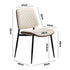 2x Dining Chairs PU Leather Wood Frame Metal Legs White