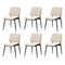 6x Dining Chairs PU Leather Wood Frame Metal Legs White