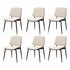 6x Dining Chairs PU Leather Wood Frame Metal Legs White