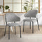 Oikiture Dining Chairs Set of 2 Linen Upholstered Grey Black