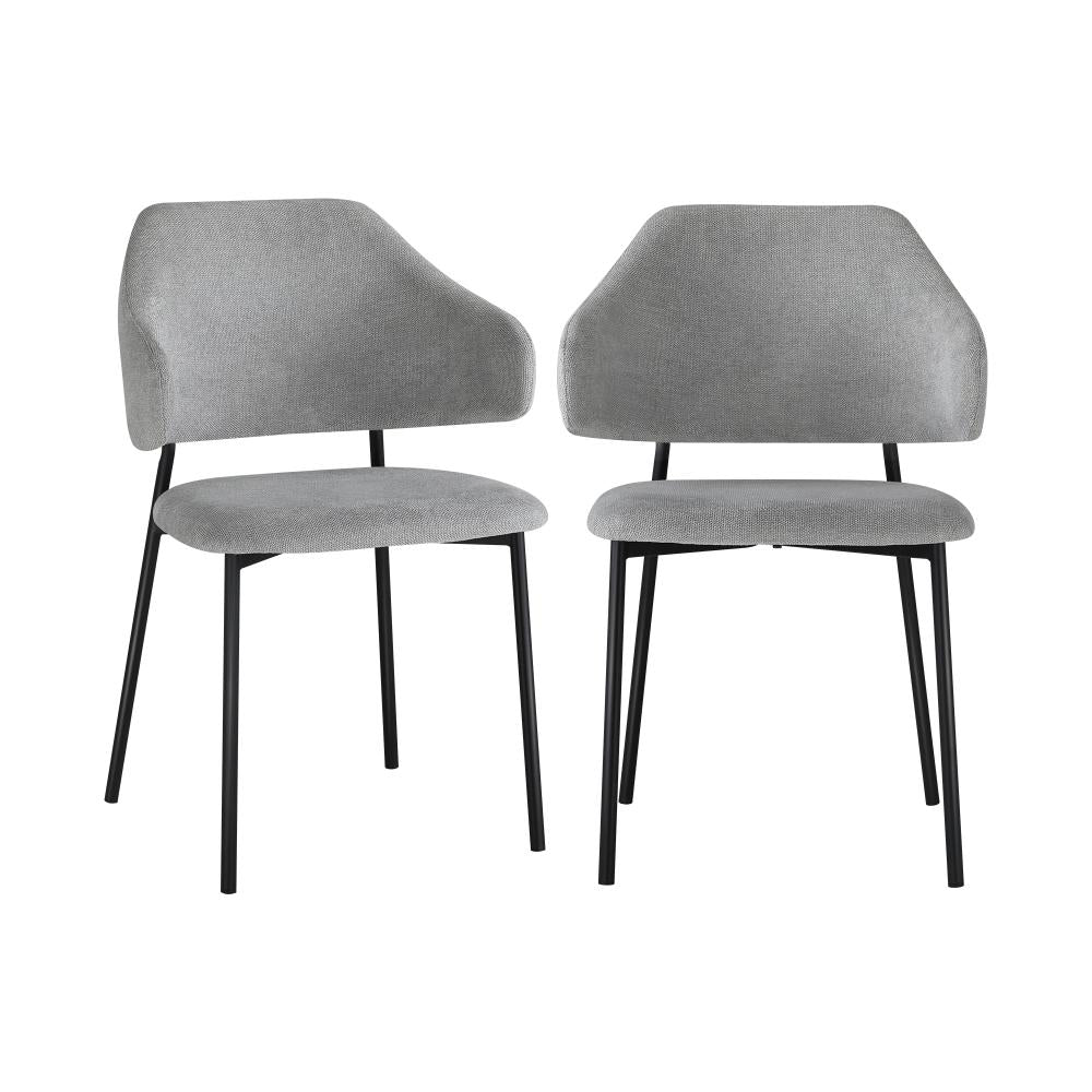 Dining Chair Set of 2 Grey and Black