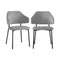 Dining Chair Set of 2 Grey and Black