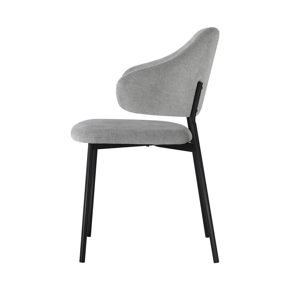 Dining Chair Set of 2 Grey and Black