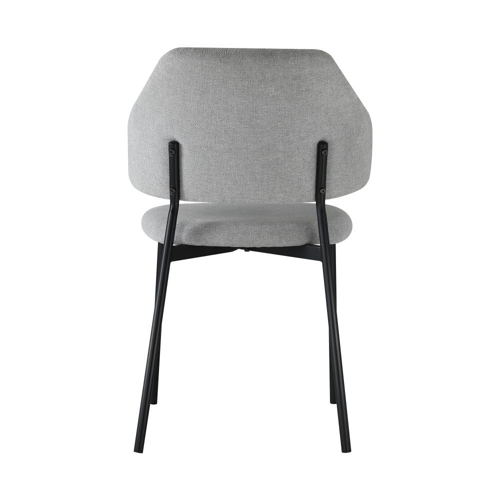 Dining Chair Set of 2 Grey and Black