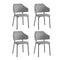 4x Dining Chairs Tub Fabric Grey&Black