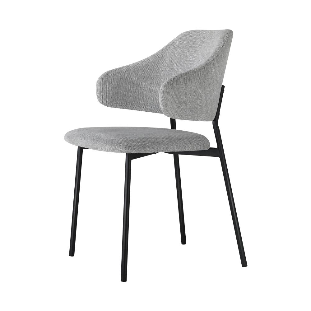 4x Dining Chairs Tub Fabric Grey&Black