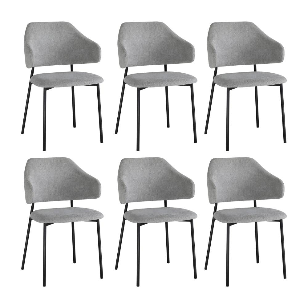 6x Dining Chairs Tub Fabric Grey&Black